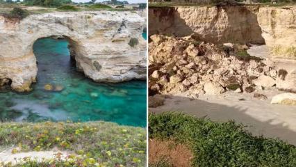 İtalya'daki 'Aşıklar Kemeri' Sevgililer G&uuml;n&uuml;'nde &ccedil;&ouml;kt&uuml;!