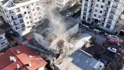 Maltepe'de korku dolu anlar: At&ouml;lye alev alev yandı