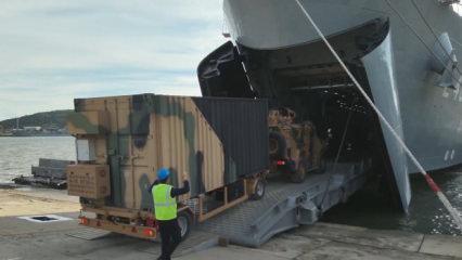 Tank ve silahlar y&uuml;klendi! MSB: TCG Sancaktar, TCG G&ouml;kova ve TCG Bafra yola &ccedil;ıktı!