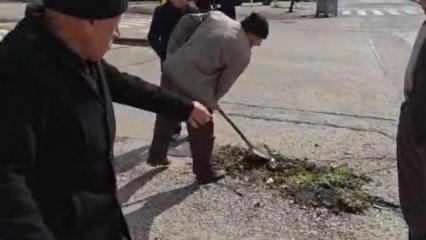 Yer: Ankara! Belediyenin kapatmadığı &ccedil;ukuru vatandaş kapattı 