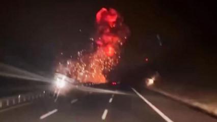 Balıkesir'de d&uuml;şen F-16 u&ccedil;ağının d&uuml;şt&uuml;ğ&uuml; anlar kamerada