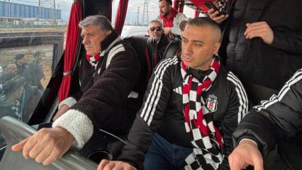 Beşiktaş Başkanı Serdal Adalı deplasmanda taraftarla