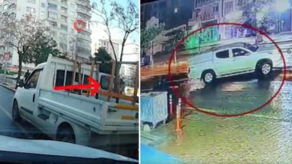 Biri kaldırımı yol sandı, &ouml;teki ref&uuml;j&uuml; aşarak karşı şeride ge&ccedil;ti