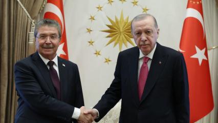 Cumhurbaşkanı Erdoğan, KKTC Başbakanı &Uuml;stel'i kabul etti