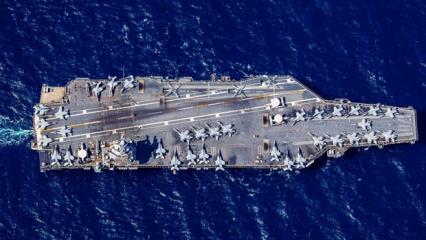 Sıcak saatler! D&uuml;nyanın en b&uuml;y&uuml;k savaş gemisi Girit'ten ayrıldı! 