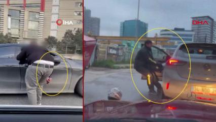 İstanbul'da trafikte kavga g&ouml;r&uuml;nt&uuml;leri bitmek bilmiyor! İşte son iki vakaa...