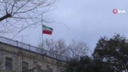 İstanbul'daki İran Başkonsolosluğu&rsquo;nda bayrak yarıya indirildi!