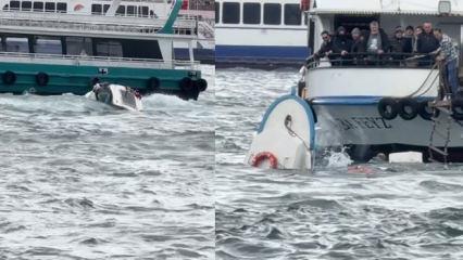 Karak&ouml;y'de vapur tekneye &ccedil;arptı: Bir kişi denize d&uuml;şt&uuml;