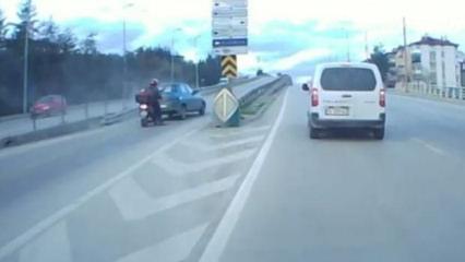 Otomobilin bariyere girdiği anlar: Sizce kim su&ccedil;lu?