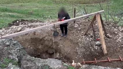 Samsun'da araziye &ccedil;ukur kazarak define arayan 4 ş&uuml;pheli yakalandı