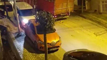 Tonlarca ağırlıktaki kamyonun freni boşaldı geri geri kaydı