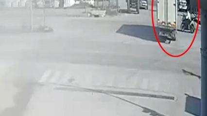 22 yaşındaki Goncag&uuml;l'&uuml;n feci &ouml;l&uuml;m&uuml; kamerada! Motosiklet parampar&ccedil;a oldu