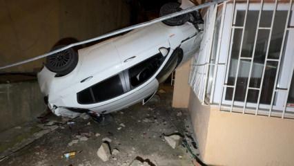 İstanbul'da mahalleyi ayağa kaldıran kaza! Ucuz atlatıldı