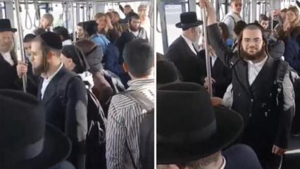 İsrailli yolcuları g&ouml;r&uuml;nce sloganlar başladı: İstanbul'da bir otob&uuml;ste yaşandı!