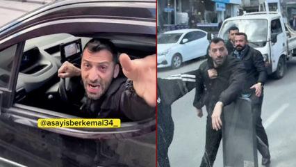 Sultanbeyli&rsquo;de trafikte k&uuml;f&uuml;rl&uuml; kavga: Tartıştığı s&uuml;r&uuml;c&uuml;ye b&ouml;yle saldırdı