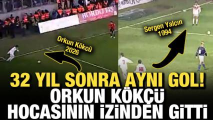 32 yıl sonra aynı gol! Orkun K&ouml;k&ccedil;&uuml;, Sergen Yal&ccedil;ın&rsquo;ın izinden gitti