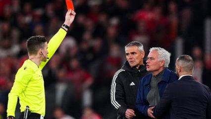 Hakemin &uuml;st&uuml;ne y&uuml;r&uuml;m&uuml;şt&uuml;! Mourinho'nun cezası a&ccedil;ıklandı