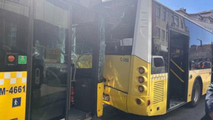 Ataşehir'de İETT otob&uuml;sleri &ccedil;arpıştı: 1 yaralı