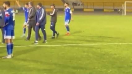 Savaş g&ouml;lgesinde futbol! Ma&ccedil;a 45 dakikalık f&uuml;ze molası