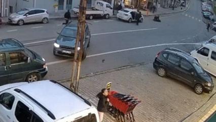 Trabzon&rsquo;da otomobilin &ccedil;arptığı gen&ccedil; kadın metrelerce savruldu! O anlar kamerada