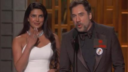 D&uuml;nyaca &uuml;nl&uuml; oyuncu Oscar t&ouml;renine damga vurdu! Filistin s&ouml;zleri alkış tufanı kopardı...