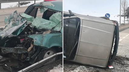 Erzurum-Pasinler yolunda feci kaza: 1&rsquo;i ağır 3 kişi yaralandı