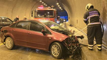 Karab&uuml;k'te ciple otomobil &ccedil;arpıştı: 2'si &ccedil;ocuk 7 yaralı