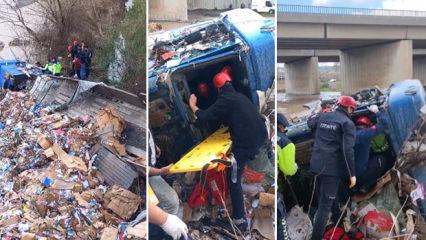 Kontrolden &ccedil;ıkan tır Hamıs &Ccedil;ayı'na d&uuml;şt&uuml;: S&uuml;r&uuml;c&uuml; hayatını kaybetti