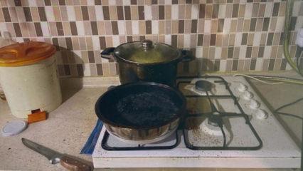 Manisa'da ocakta unutulan yemek can aldı