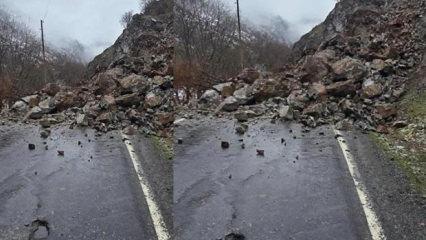 Şırnak&rsquo;ta kaya d&uuml;şmesi nedeniyle k&ouml;y yolu ulaşıma kapandı