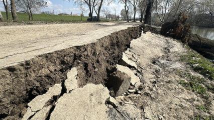  Tunca Nehri kıyısında oluşan &ccedil;atlak ve g&ouml;&ccedil;&uuml;kler korkuttu! Uzman isimden a&ccedil;ıklama 