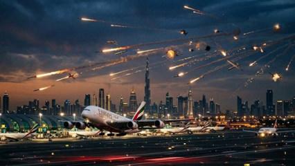 F&uuml;ze yağmuru altında Dubai&rsquo;de tehlikeli u&ccedil;uş trafiği