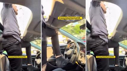 Adana&rsquo;da hareket halindeki otomobili ayağıyla kullanan s&uuml;r&uuml;c&uuml; yakalandı