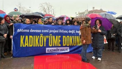 CHP, Kadık&ouml;y'de yapılması planlanan camiye karşı protesto organize etti