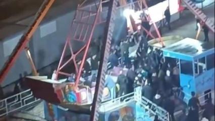 Gondol ringe d&ouml;nd&uuml;: Tekme ve yumruklu kavga kamerada