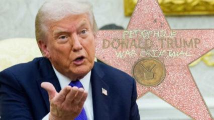 Trump'ın Ş&ouml;hretler Kaldırımı'ndaki yıldızına protesto!