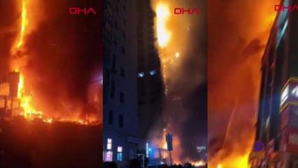 &Ccedil;in'de can pazarı: Y&uuml;ksek katlı binada yangın &ccedil;ıktı! &Ccedil;ok sayıda &ouml;l&uuml; ve yaralı var