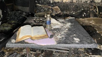 Yanan gecekonduda Kur'an-ı Kerim ve zemzem suyu zarar g&ouml;rmedi