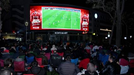 A Milli Takım kazandı! Konya'da D&uuml;nya Kupası coşkusu yaşandı