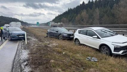 Anadolu Otoyolu'nda 9 ara&ccedil; kazaya karıştı