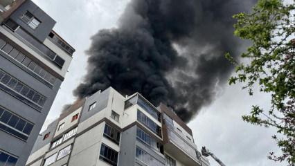 Bursa'da 8 katlı apartmanda yangın