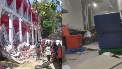 Endonezya'da 7,4 şiddetinde deprem! O anlar kaydedildi