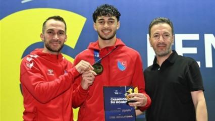 Milli eskrimci Furkan Yaman, Brezilya'da d&uuml;nya şampiyonu oldu