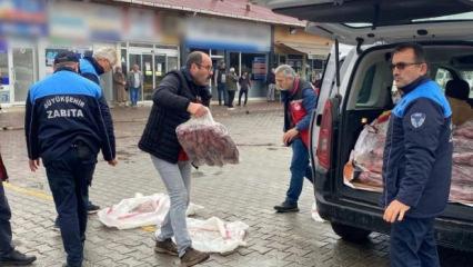 Otogarda y&uuml;zlerce kilo ka&ccedil;ak et ele ge&ccedil;irildi