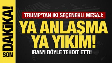 Son dakika: Trump'tan İran'a k&uuml;f&uuml;rl&uuml; tehdit! G&uuml;n verdi: B&ouml;ylesi daha &ouml;nce yaşanmadı