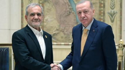 Cumhurbaşkanı Erdoğan, Pezeşkiyan ile g&ouml;r&uuml;şt&uuml;