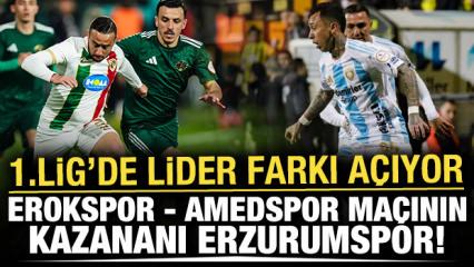 Esenler Erokspor-Amedspor ma&ccedil;ının kazananı Erzurumspor! Lider farkı a&ccedil;ıyor