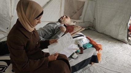 Gazze'de başından vurularak fel&ccedil; olan Raid, acılar i&ccedil;inde kıvranıyor