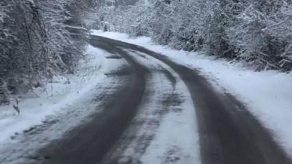 Nisanda kar s&uuml;rprizi! Gerede'de kar yağışı etkili oldu