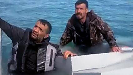Su alan teknedeki 3 kişiyi, balık&ccedil;ılar kurtardı